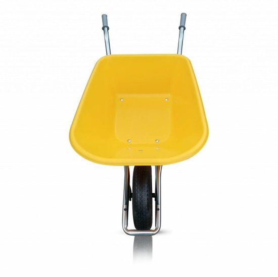 Hummer Bouwkruiwagen 100 liter - Bak HDPE Geel - met Luchtband van Hummer — afbeelding 3
