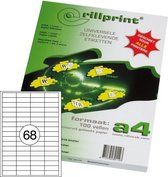 Etiketten Rillprint, Rillstab, 89101, 48,5x16,9mm, 68 op een vel