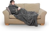 Snug-Rug Deluxe - Deken met mouwen - Grijs - Fleece Deken Met Mouwen - TV Deken - Plaid - Warmte deken