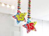 Spiraalversiering Birthday Blocks 15 jaar - 2 stuks