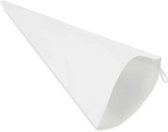 Poche passepoil réutilisable - Lavable - Ouverture bouche 15 mm - Coton blanc