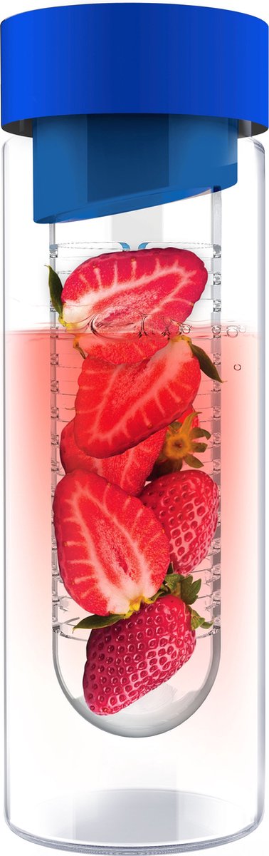 Asobu Flavour It Drinkbeker - Glas - Incl. Fruitinfuser - 480 ml - Blauw
