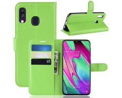 Book Case - Geschikt voor Samsung Galaxy A40 Hoesje - Groen