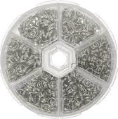 Set - Splitringen (4 - 10 x 1.4 mm) Antiek Zilver (1050 stuks)