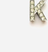 Metalen letter met zirkonia steentjes - Letter K - Personaliseer zelf