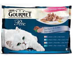 Gourmet Perle - Duo van Vis - Kattenvoer - 4 x 85 g