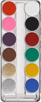 Kryolan Aquacolor Waterschmink Palet - 12 Kleuren SN