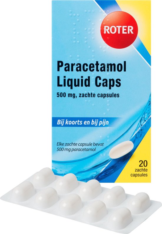 Roter Paracetamol Liquid Caps 500 mg Pijnstiller 20 tabletten