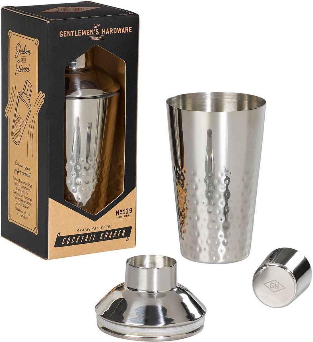 LURCH Cocktail Shaker 600 ml 3-piece with integrated strainer Smokey Grey