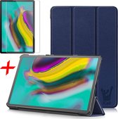 Samsung Galaxy Tab S5e Hoes + Screenprotector - Smart Book Case Hoesje - iCall - Blauw