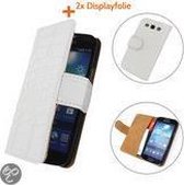 TCC Hoesje Samsung Galaxy S6 Book/Wallet Case/Cover Croco-Wit G920F