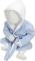 ARTG® Babiezz - Baby Badjas met Capuchon -  Lichtblauw - Wit  - Maat  80-92