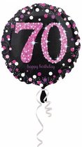 Helium Ballon 70 Jaar Roze 43cm leeg