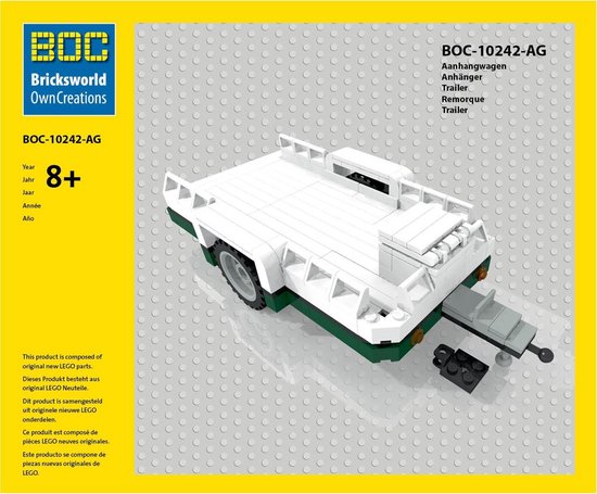 Bricksworld BOC-AG Aanhangwagen Groen add-on voor LEGO® 10242 Mini Cooper |  bol.com