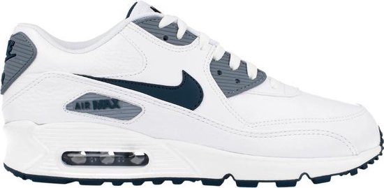 Nike AIR MAX 90 LTR White Space Blue/ Magnet Grey Leather 652980 101 Wit;Grijs  maat 42 | bol.com