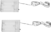 Lichtsnoer – feestverlichting – wit licht – 2 meter 20 LED – set van 2 stuks