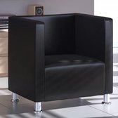 Fauteuil met kubusontwerp Carenno kunstleer zwart