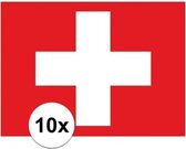 10x stuks Vlag Zwitserland stickers