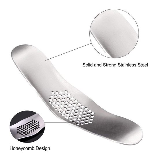 Knoflookpers - Compact - Eenvoudig Knoflook Persen - RVS - Zilver