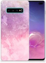 Geschikt voor Samsung Galaxy S10 Plus TPU Hoesje Design Pink Purple Paint