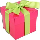 Coffret cadeau rose avec noeud vert clair - 10 cm - coffrets cadeaux