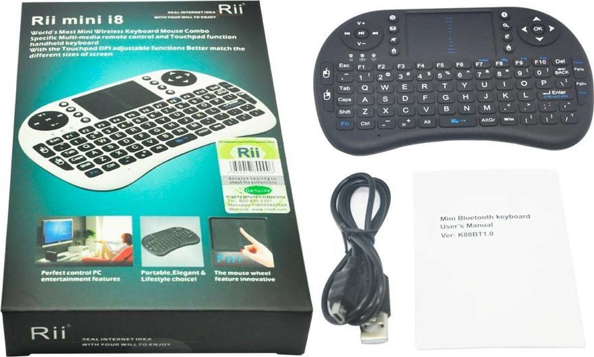Rii mini I8 (RT-MWK08) Mini clavier sans fil | bol.com