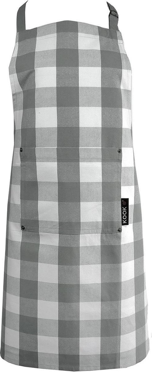 Kook schort ruit 70 x 90 cm-grijs