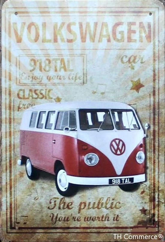 Instrument lobby kampioen TH Commerce - Volkswagen VW Busje - Metalen Vintage Decoratie Wandbord -  Garage -... | bol.com