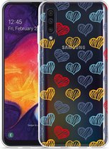 Coque Galaxy A50 Doodle coeurs