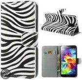 Zebra agenda wallet hoesje Samsung Galaxy S5
