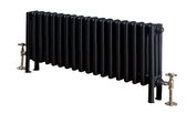Design radiator horizontaal 3 kolom staal mat antraciet 30x114,8cm 889 watt - Eastbrook Rivassa