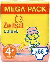 Zwitsal Luiers Maxi Plus - Maat 4 - 56 stuks Voordeelverpakking