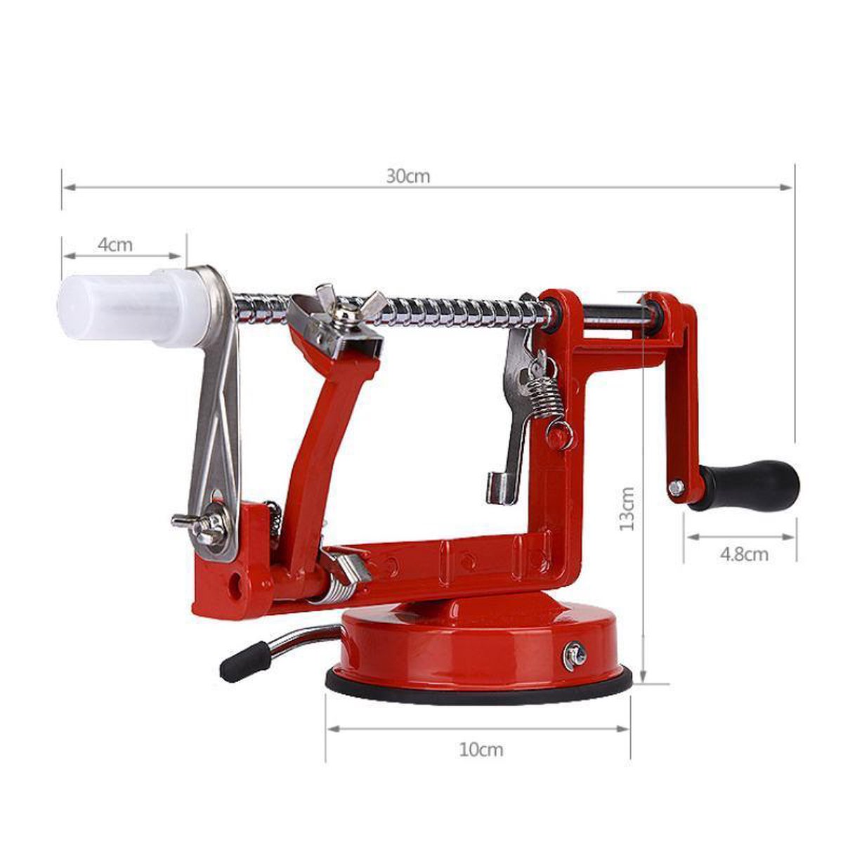 Johnny Apple Peeler VKP Brands appelschiller, gietijzer, rood, roestvrij stalen messen Johnny Apple Peeler VKP Brands appelschiller, gietijzer, rood, roestvrij stalen messen