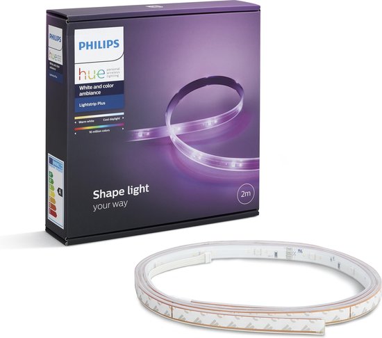 Thriller kaart Frank Philips Hue LightStrip Plus 2 meter - Led Strip - White and Color Ambiance  - basis | bol.com
