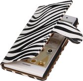 Huawei Ascend P6 Zebra Booktype Wallet Hoesje - Cover Case Hoes