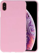 Bestcases Color Telefoonhoesje - Backcover Hoesje - Siliconen Case Back Cover voor iPhone Xs Max - Roze