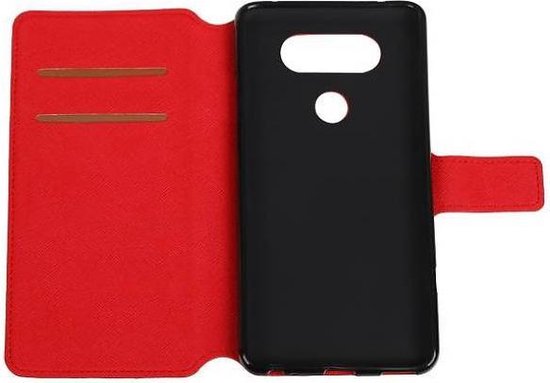 Étui LG V20 Cross Pattern TPU Bookstyle Rouge