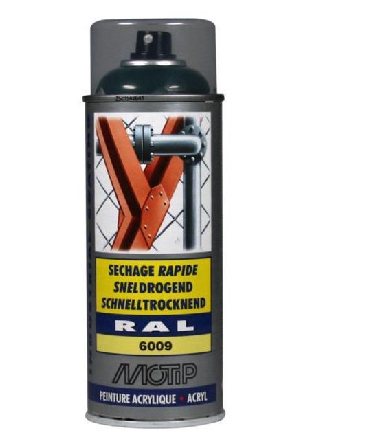 Sneldrogende lak spray voor metaal - Industrieel - Sparrengroen - RAL6009 |  bol.com