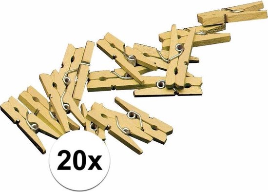 20x mini knijpertjes goud - 2 cm - kleine/ mini knijpers | bol.com