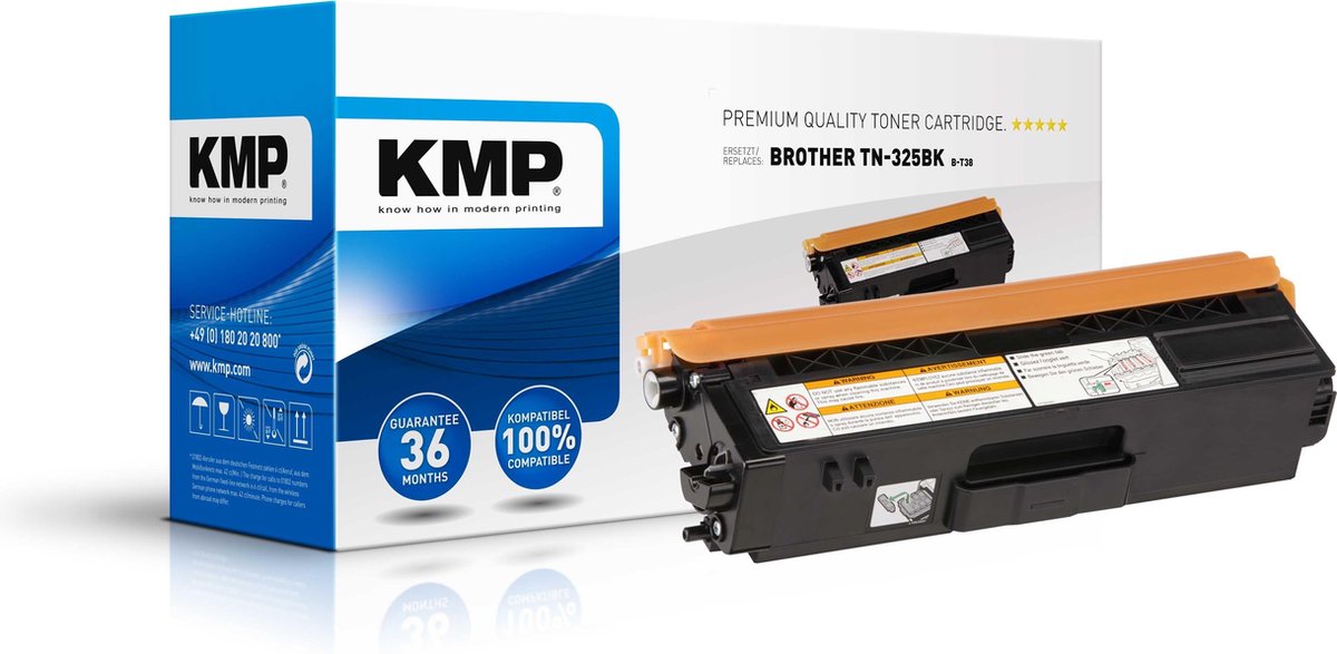 KMP Compatibel Toner B-T38 vervangt Brother TN-325BK, TN325BK Zwart