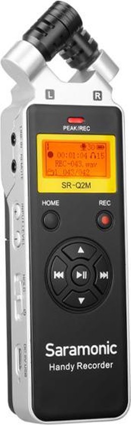 Saramonic SR-Q2M metalen stereo audio recorder, ingebouwde microfoons met losse lavalier microfoon en afstandbediening - Saramonic
