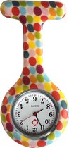 Fako® - Verpleegstershorloge - Zusterhorloge - Siliconen RVS Print - Bolletjes