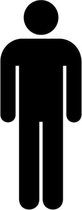 Heren Toilet Symbool Deursticker - Toilet Deursticker - Heren Toilet - Kantoor Decoratie - Zwart