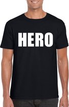 Hero tekst t-shirt zwart heren 2XL