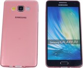 Samsung Galaxy A5 2016 (A510), 0.35mm Ultra Thin Matte Soft Back Skin Case Transparant Rood Roze Red Pink