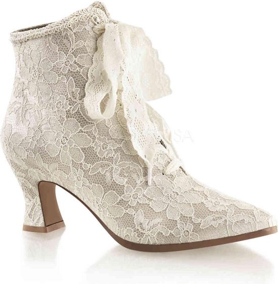 UE 36 = NOUS 6 | VICTORIEN-30 | Bottines à lacets 2 3/4 à talon flairé avec superposition de dentelle