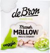 De Bron - Lifestyle Candy Marshmallow Veggie - Vegetarische Marshmallows / Snoep / Spekjes - Vanille & Aardbei - 75 Gram - 1 Zak