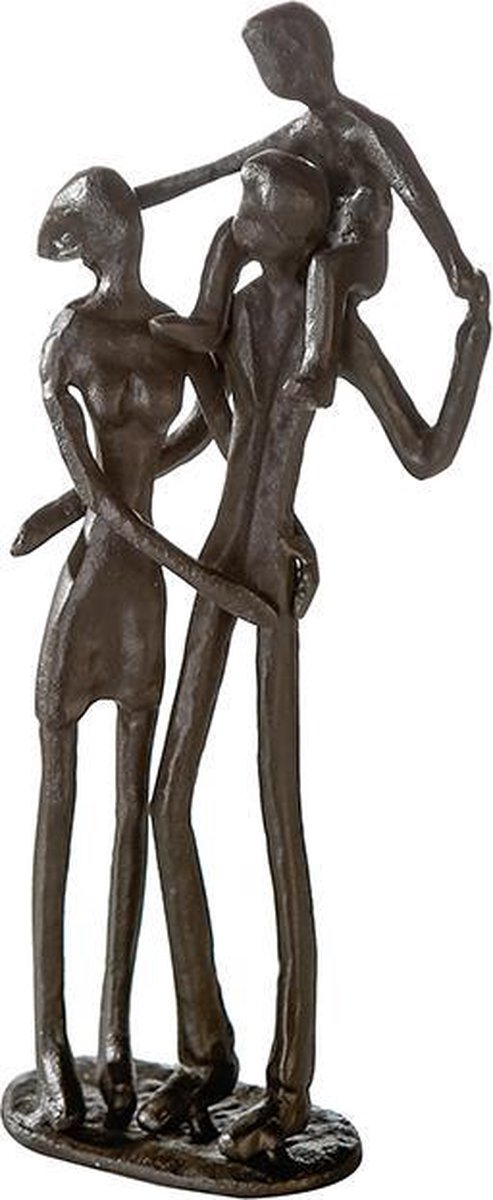 Gilde handwerk Sculptuur Ouders met Kind Metaal Zwart