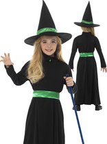 SMIFFY'S - Kleine groene heks outfit voor meisjes - 116/128 (4-6 jaar)