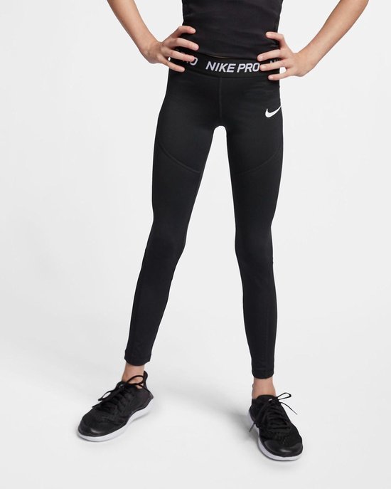Nike Pro Tight Meisjes Sportbroek - Maat XL - Unisex - zwart/wit Maat  158-170 | bol.com